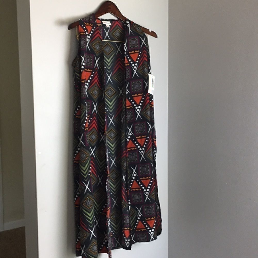 LulaRoe | Printed Joy Cardigan Vest NWT | XS